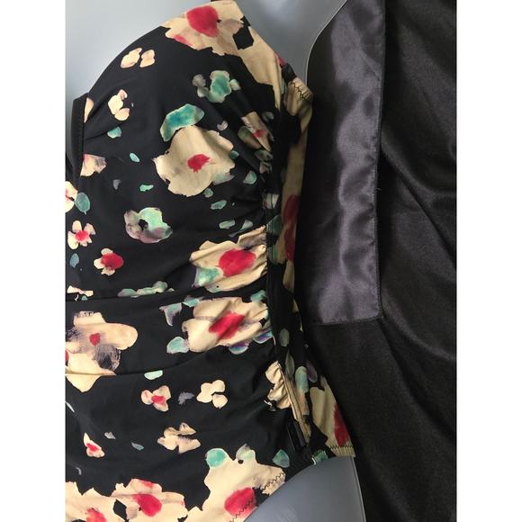 SHAN Women's Black Floral Foam Bandeau One Piece Swimsuit Size US 8 - Picture 7 of 10